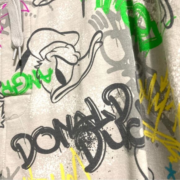 DISNEY PARKS Donald Duck Graffiti Art Pajama Lounge Sweatpants Pants Mens Large - Picture 2 of 16
